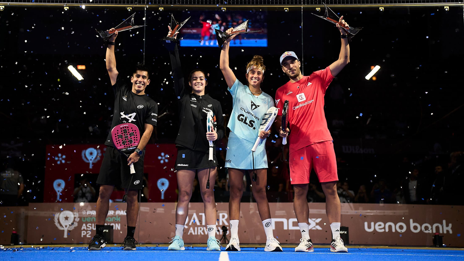 Bea Gonzalez, claudia Fernandez, Ale Galan, Fede Chingotto, Padel